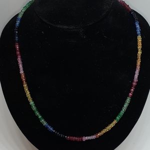 Sapphire necklace 925 sterling silver 52 carats